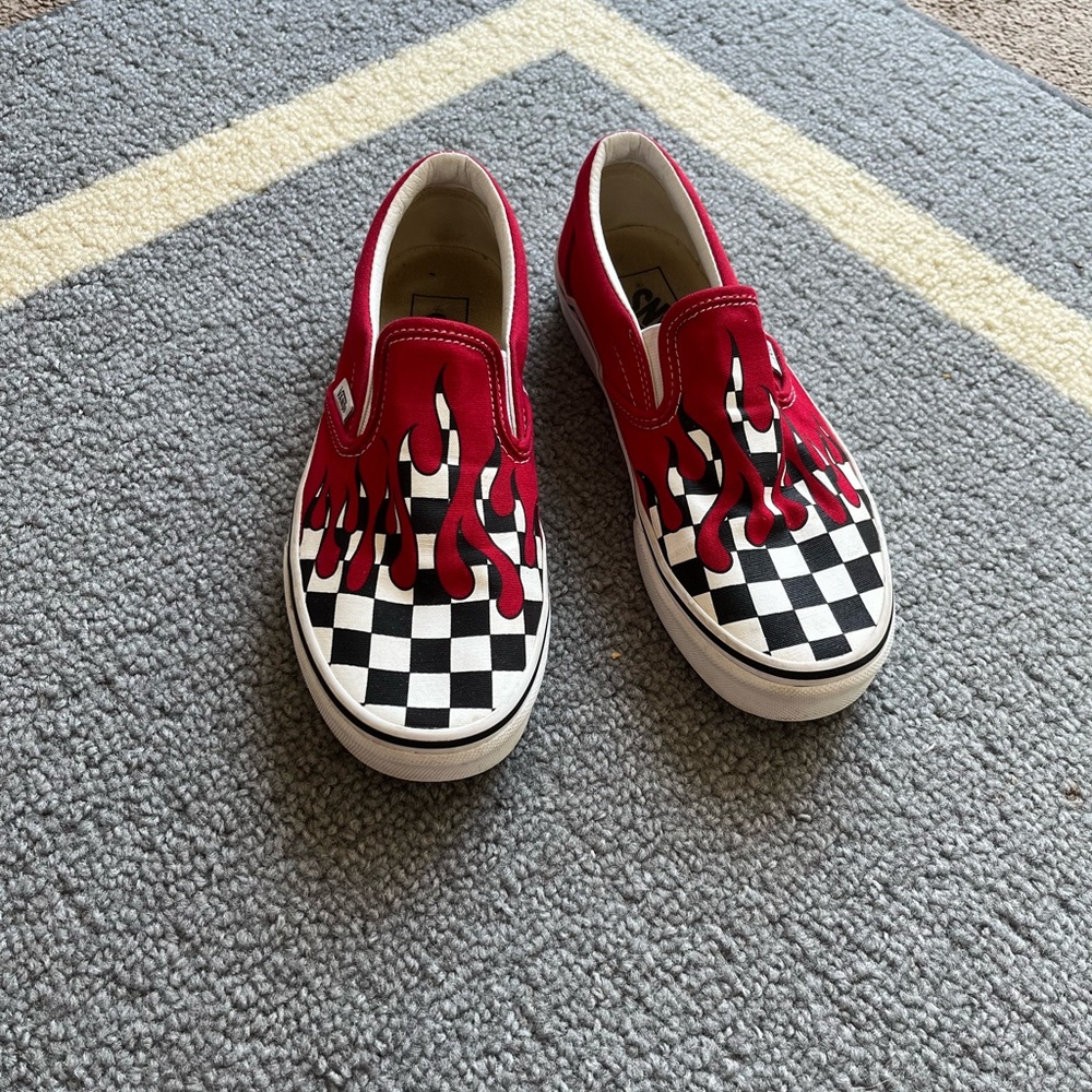 SOLD!!   
Vans Red Flame Checkered 6.5 men/8 women